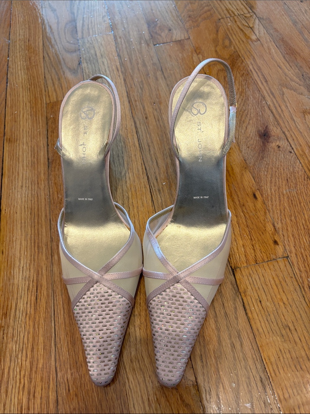 St. John Pink Slingback Pointed Toe Heels